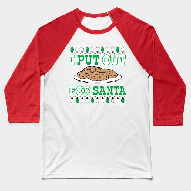 PUT OUT SANTA Baseball T-Shirt by toddgoldmanart